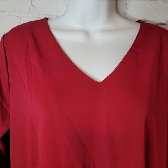 Long Sleeves V Neck Tiered Dress Small - Picture 2 of 5